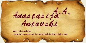 Anastasija Antovski vizit kartica